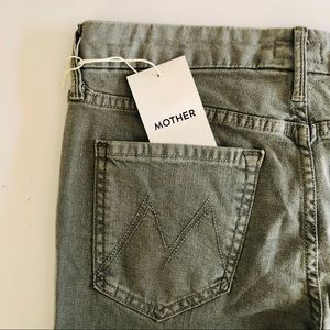 MOTHER The Roller Crop Fray, Army Green